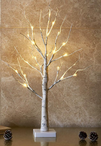 Twig Tree with Warm LED Lights – Tabletop Birch Tree